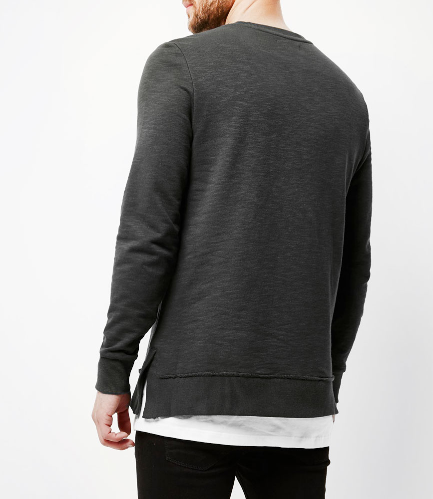 Layered longline sweatshirt