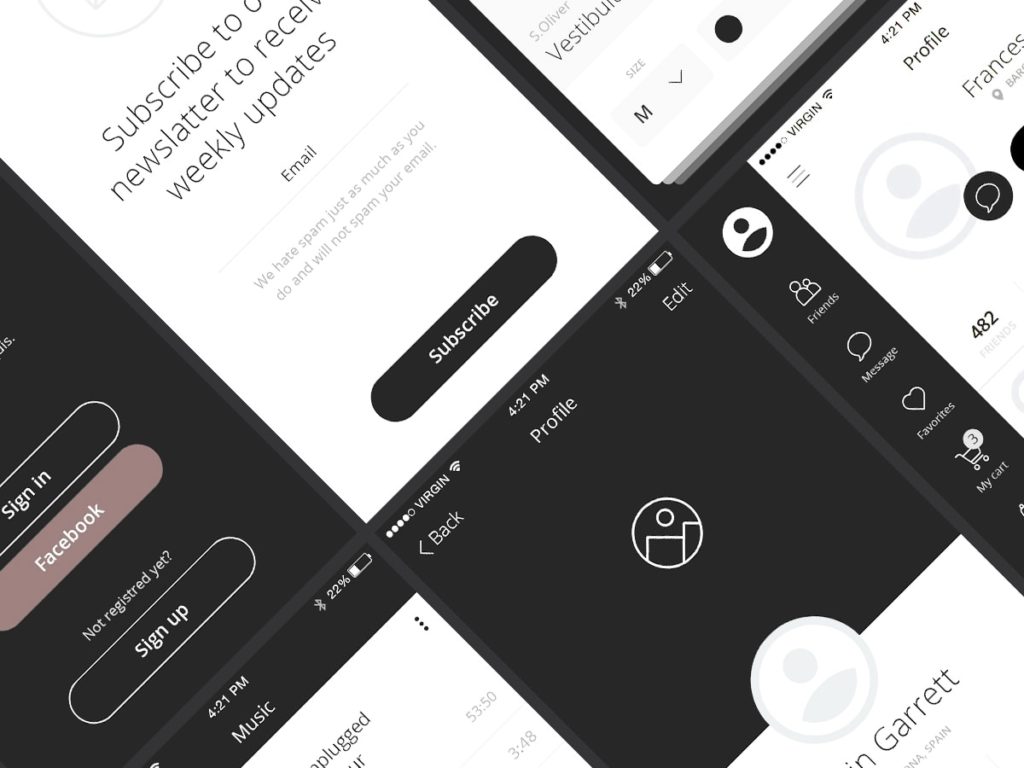 Mobile App Wireframes