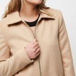 Cream collar swing coat